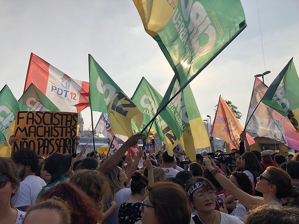 Demonstration against presidential candidate Jair Bolsonaro at Largo da Batata in São Paulo city, Brazil. 29 September 2018.