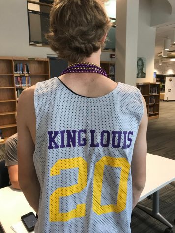 the back of a basketball jersey reading "king louis"