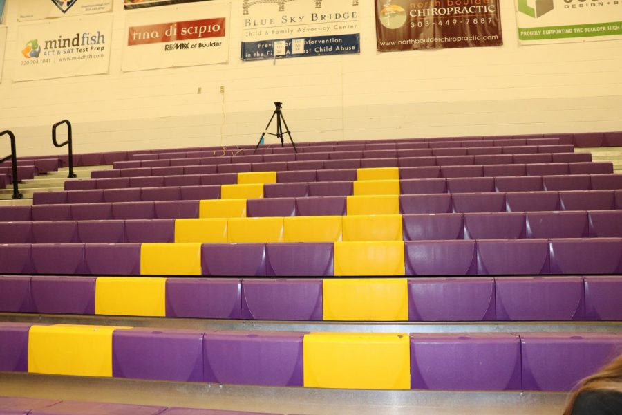 The eerily empty Pit, usually filled for games between male teams. 