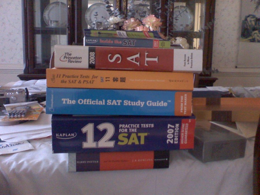 SAT books have piled up since last year when seniors began to study for the test, now finally a year later we can get rid of them. Photo via Flickr 
