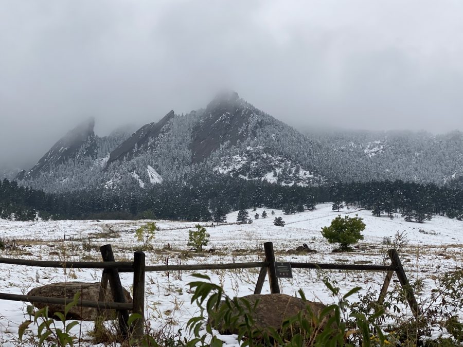 The iconic Flatirons typically look this frozen in December. Boulder residents are marveling at this sight early this year. 