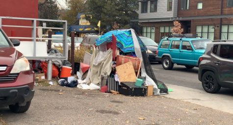 An encampment on the intersection of Arapahoe Ave. & Folsom St.