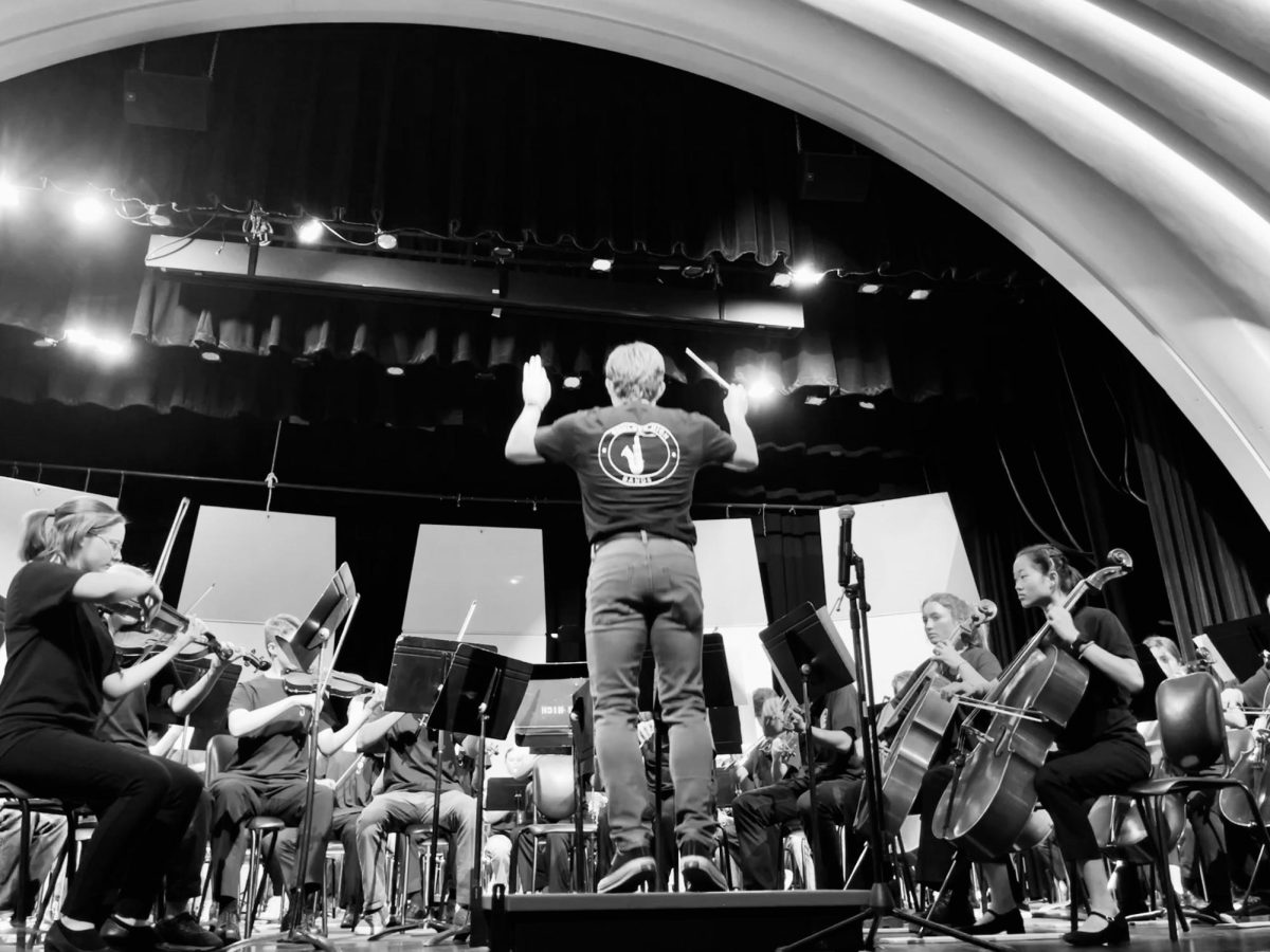 Band Teacher Mr. Bryson conducts the full Boulder High Orchestra as they play The Phantom of Opera perhaps the most famous song in musical theatre.