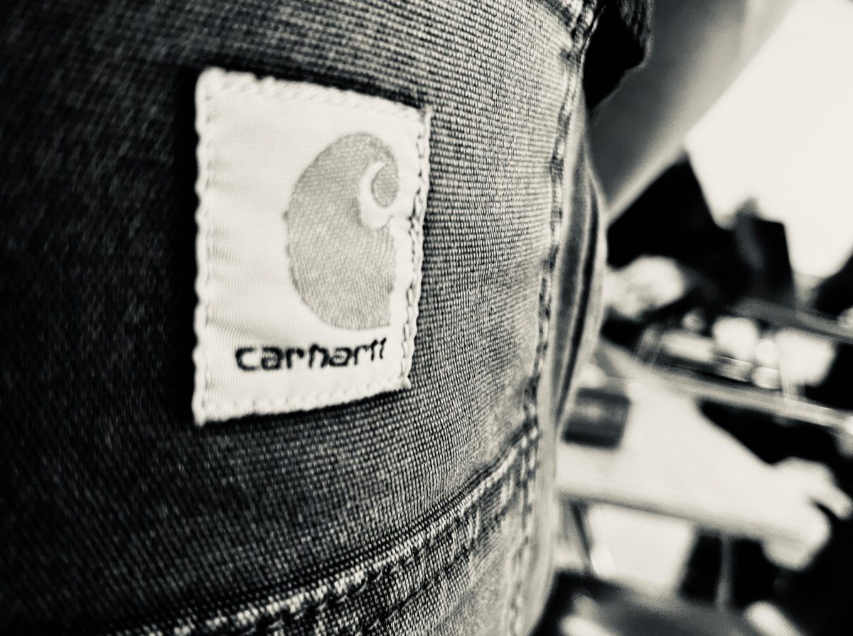 A local hipster (who will remain unnamed) wears Carhartt double-front work pants in the classroom.
