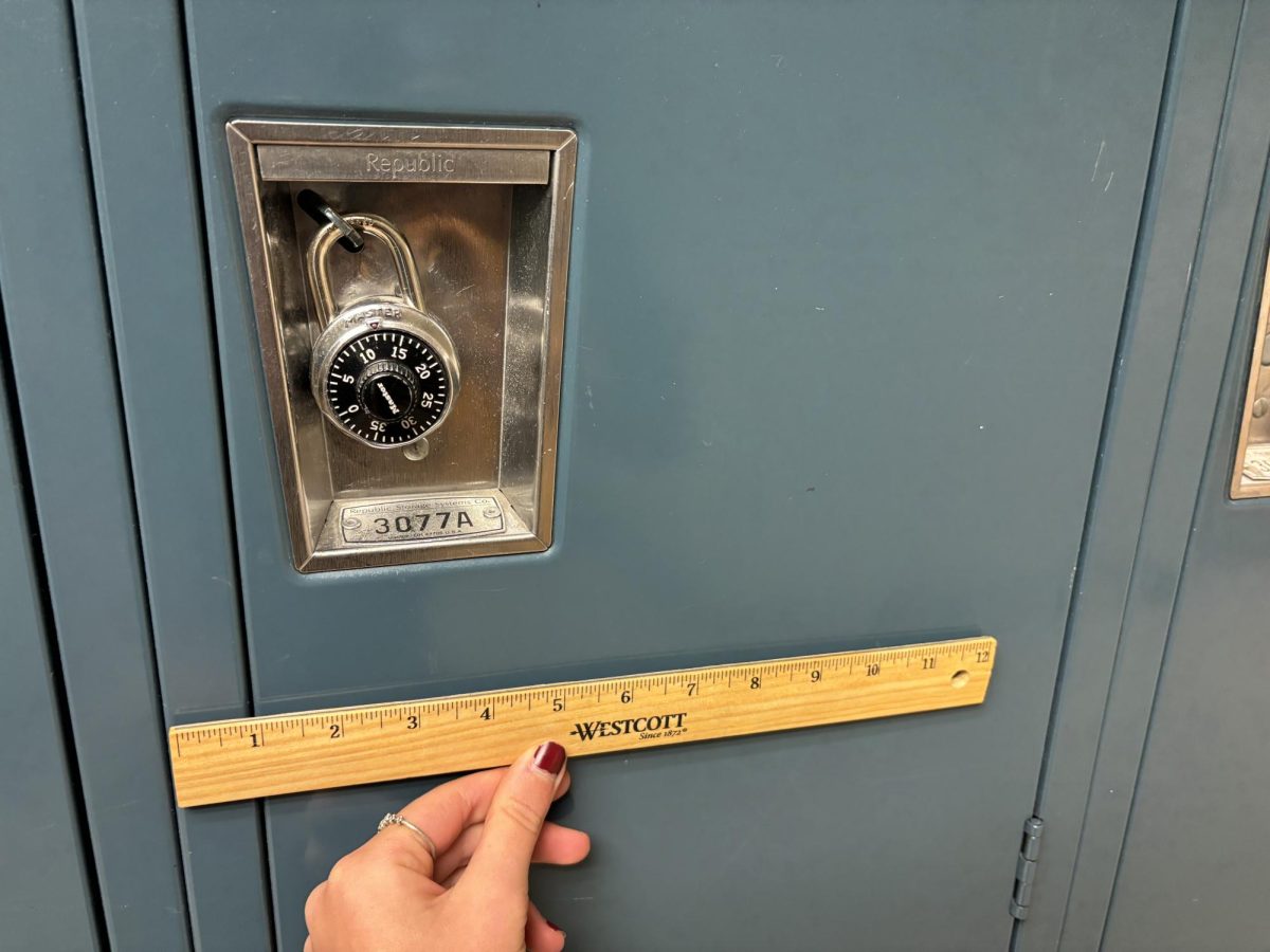 The standard-size lockers found throughout most of the school measure about fifteen inches across.
