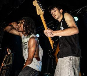 A glimpse into the onstage intensity of one of Gaunt’s shows at the Roxy
Theater in Denver.