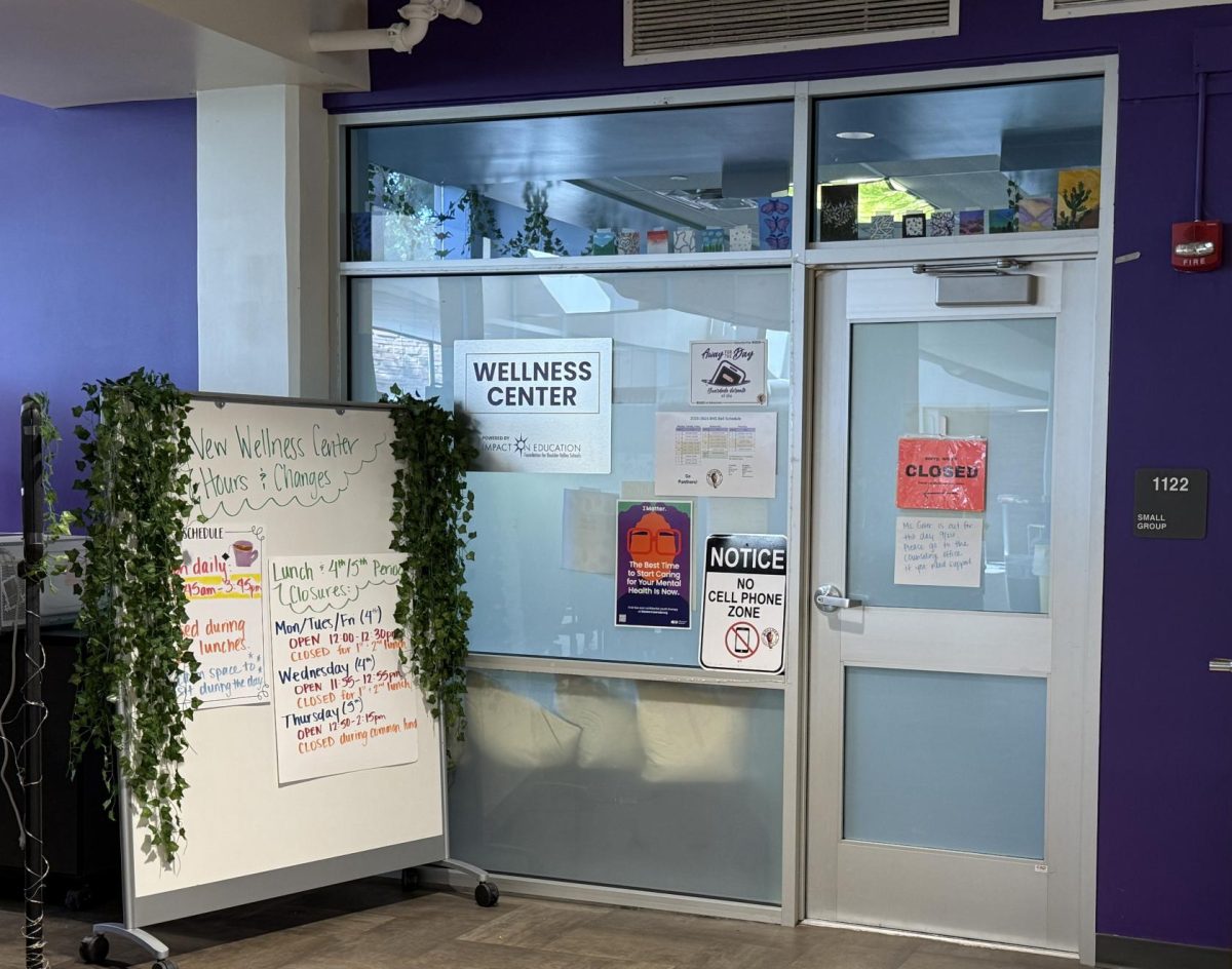 The most striking difference in this iteration of the wellness room has been the closed door, usually during lunch. Often, the door can be shut even when the room is open. Whether the room is closed or open depends on the sign on the door.