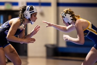Boulder High's own incredibly talented and accomplished female wrestler, Abby Borden, '27, winds up to take on the team's rival, Poudre High.
